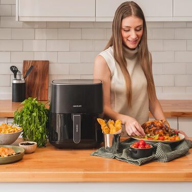 Фритюрниця без олії Cecotec Cecofry 6000 Full, 6 л, 1700 Вт, PerfectCook, 12 режимів, чорний