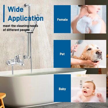 Змішувач для ванни та душу з підключенням 1/2 дюйма, накладний, з виходом для душу та наповнення ванни, хром