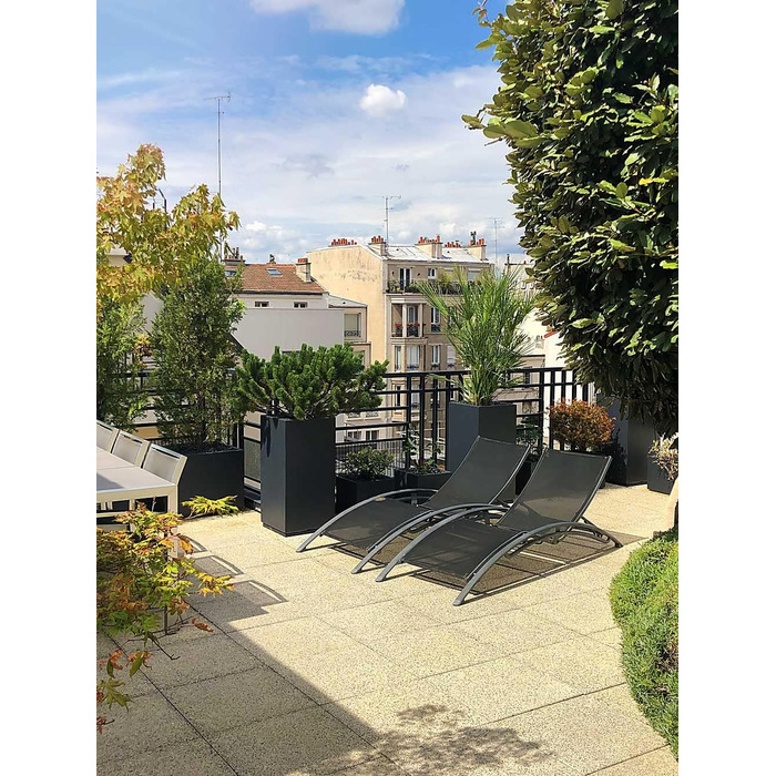 Планцверк® Горщик для рослин конічної форми з фібергласу, 70x33x33 см. Стійкий до погодних умов, преміум-якість, покриття Lotus-Effekt. Антрацит, 70 см