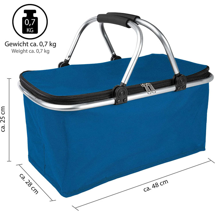Складна корзина для покупок ONVAYA з функцією охолодження / / складна корзина з кришкою / ізольована корзина господарська сумка складна корзина складна Термальна корзина (темно-синій 2 шт.)