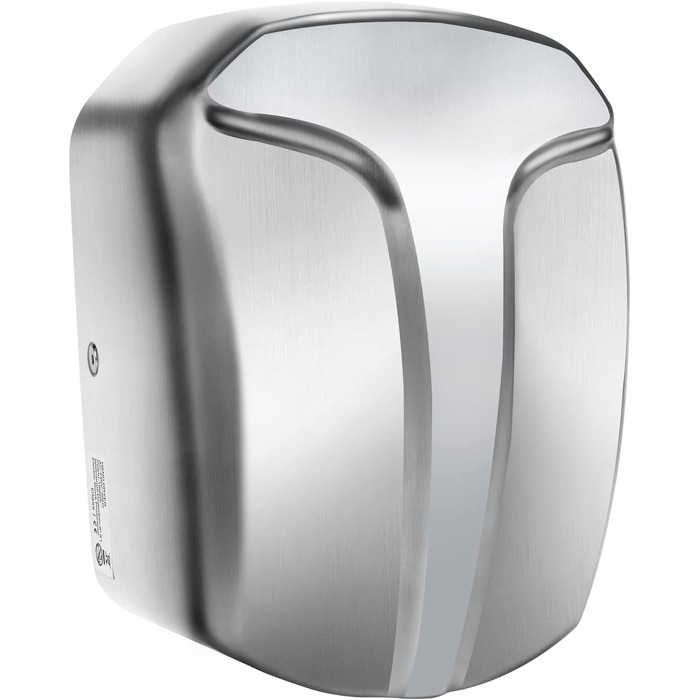 Електричний сушар для рук QL автоматичний з HEPA-фільтром, нержавіюча сталь, настінний, 1150W, срібний