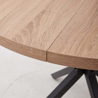 Обідній комплект на 5 персон: круглий стіл 100 см та 4 стільці (голландський фліс). Підходить для кухні, вітальні, балкону, ресторану, офісу. Темне дерево + світле дерево (темно-коричневий)