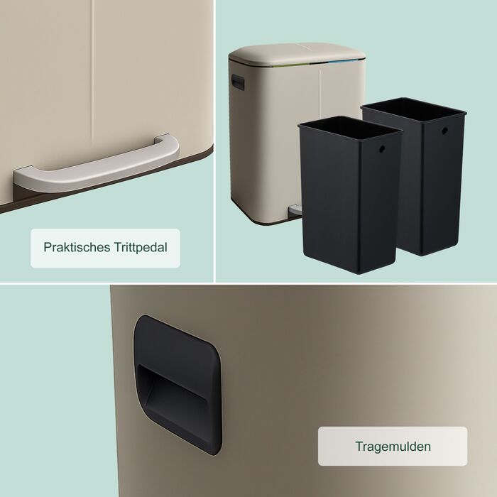 Відро для сміття Relaxdays з двома відділеннями