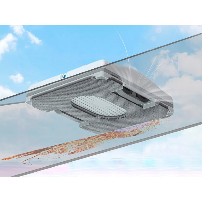 Робот для миття вікон Hutt W8 з пультом дистанційного керування | 2-фазне розпилення, 3800Pa всмоктування | 80 мл бак, розпізнавання країв | Для скла, плитки, дзеркал (4 серветки для миття, страхувальний трос в комплекті)