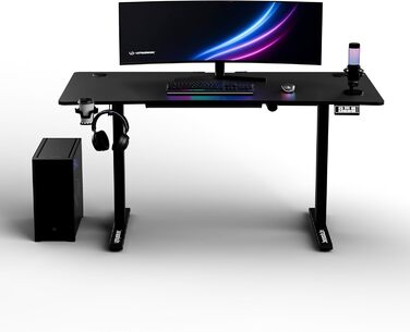 ULTRADESK Стіл для роботи та ігор, регулювання висоти, електричний, 140x68 см, чорний