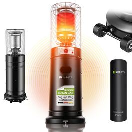 Газовий обігрівач для тераси Juskys® Cuna 11 кВт - обігрівач для тераси, балкону та саду - сумісний з 5 та 11 кг газовими балонами (Газовий балон не входить у комплект)