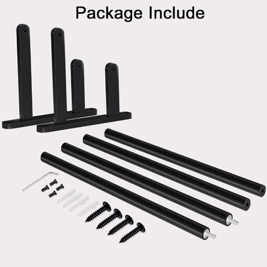 Тримач для рушників на стіну, 60 см, нержавіюча сталь, чорний, для ванної кімнати, спальні, кухні