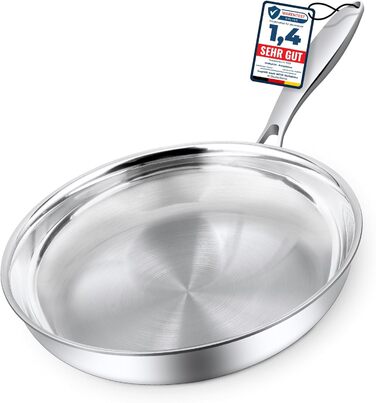 Сковорода Morleos керамічна Ø 32 см, без PFAS та PTFE, антипригарна, 5-шарова, 3 мм, для індукційних плит, з нержавіючої сталі, можна мити в посудомийній машині