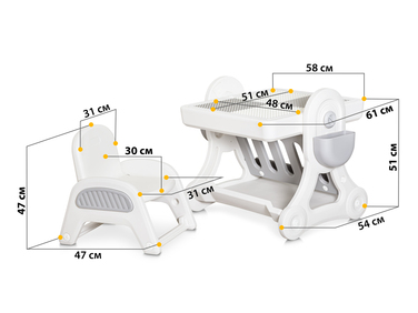 Дитячий комплект Mealux Robin (арт. KD-F051 White / Grey)