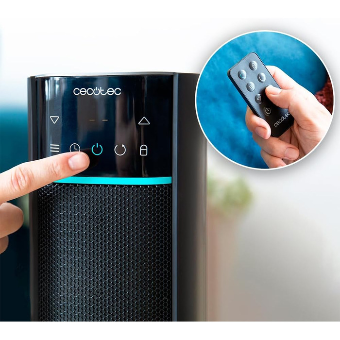 Керамічний обігрівач Cecotec ReadyWarm 10050 Top Ceramic Pro, 2200 Вт, з осциляцією, 3 режими, світло, керування сенсором та пульт, система безпеки