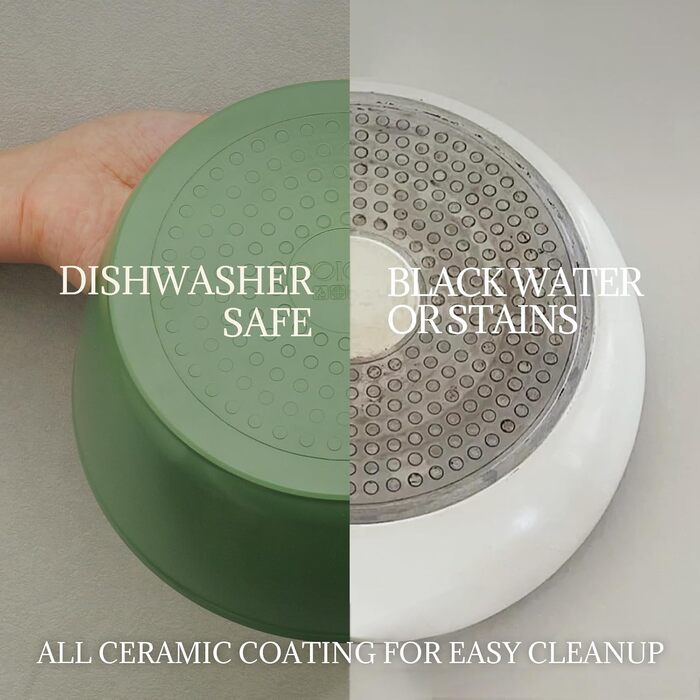 Набір каструль та сковорідок 23 частини з антипригарним покриттям, знімні ручки, для всіх типів плит, сумісний з духовкою, без PFAS, PTFE, PFOA, кремово-білий