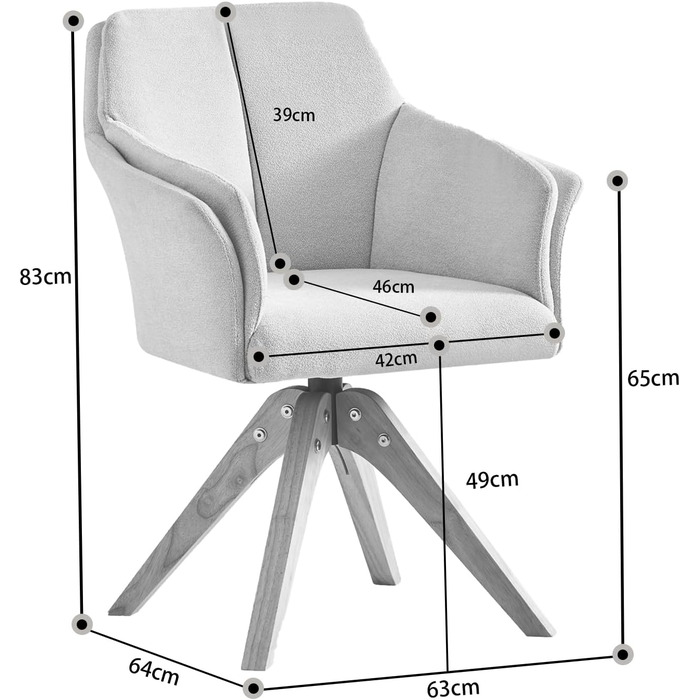 Стілець обідній B&D Daisy поворотний стілець з підлокітниками м'який стілець для кухні, їдальні офісу скандинавський дизайн ткане полотно ука