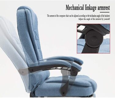 Офісне крісло WHOJA з регулюванням спинки 155° та підлокітниками, матеріал - тканина, максимальне навантаження 200 кг, 3 кольори (блакитний)