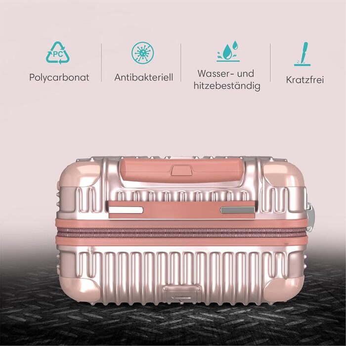 Набір валіз Voyagoux 2 шт. (40L + 116L) з ABS, TSA-замком, 4 колеса, рожеве золото