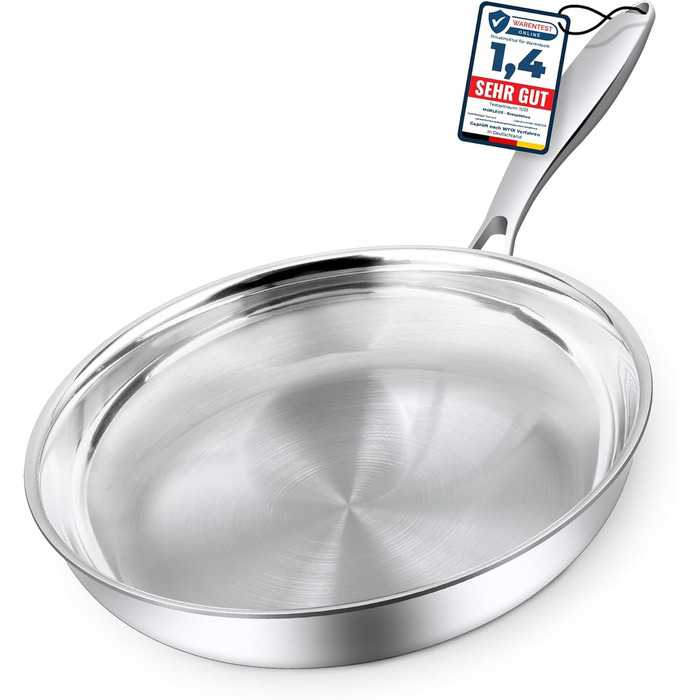 Сковорода Morleos керамічна Ø 32 см, без PFAS та PTFE, антипригарна, 5-шарова, 3 мм, для індукційних плит, з нержавіючої сталі, можна мити в посудомийній машині