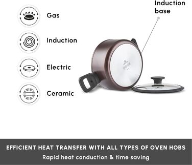 Набір кухонного посуду Karaca Ceramica Iconic Bronze (7 предметів): каструлі, сковорода, топи з кришками, антипригарне покриття SwissCrystal без PFAS