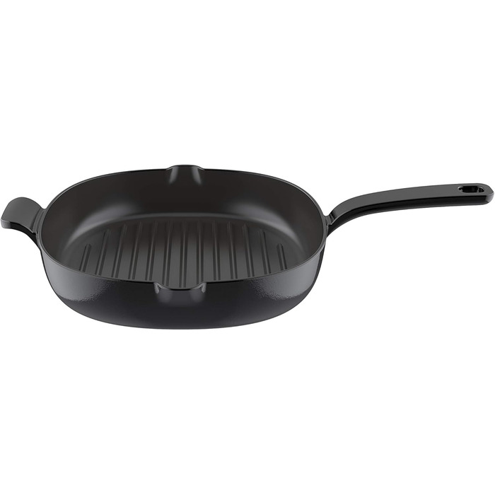 Lagostina Tradizione: сковорода-гриль з емальованого чавуну 26x26 см, для індукції, газу та духовок до 220°C, для м'яса, риби, хліба