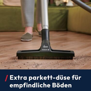 Пылесос Hoover HP1 без мешка, потужний для твердих підлог та килимів, 700 Вт, об'єм контейнера 2 л, фільтр EPA, радіус дії 7,5 м [HPZ107HM]