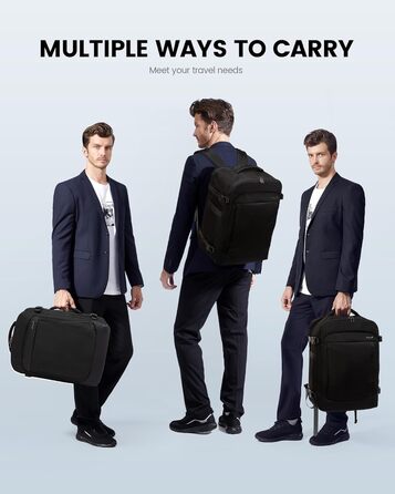 LOVEVOOK Рюкзак ручної поклажі 40x20x25 для Ryanair, 20L, рюкзак для подорожей, для ноутбука 14 дюймів, чоловічий/жіночий, з відділенням для мокрого та сухого, чорний