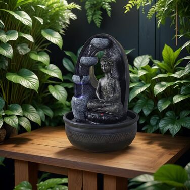 Водоспад Zen'Light Zimmerbrunnen Buddha Harmonie: фонтан Будди з LED-підсвічуванням, 40 см