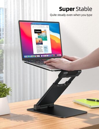 Підставка для ноутбука NULAXY, регульована по висоті, чорна. Сумісна з MacBook та іншими ноутбуками 10-17