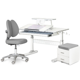 Комплект (L) ErgoKids TH-320 Grey (парта + крісло + тумба) (арт. TH-320 + Y-412 Lite + BD C3_GREY)