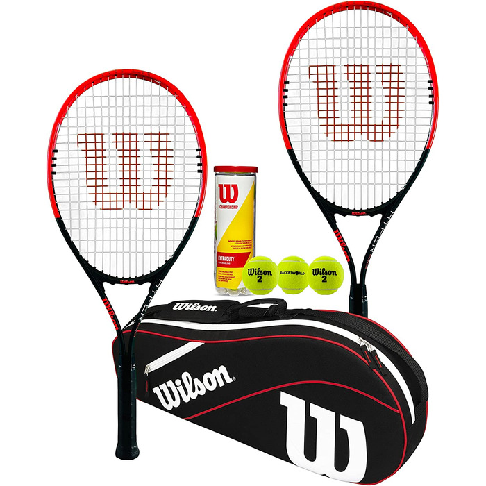 Тенісна ракетка Вілсона Федерера в подвійному комплекті з сумкою для ракетки Wilson Advantage і 3 тенісними м'ячами чемпіонату