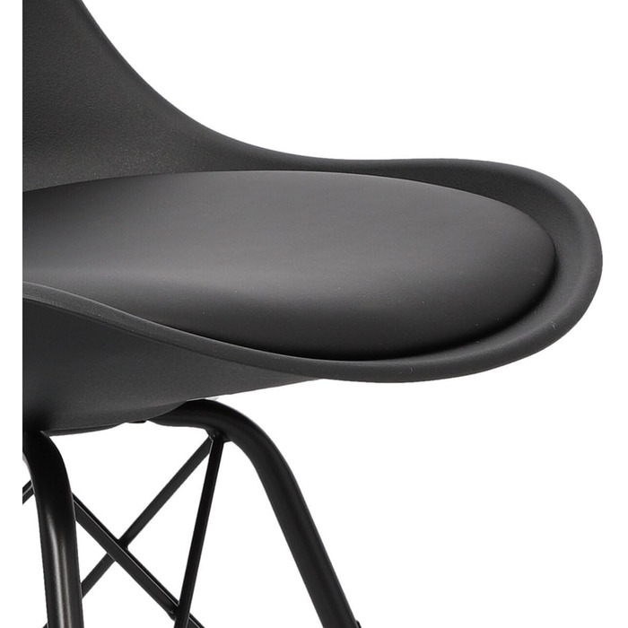 AC Design Furniture Emanuel: Комплект з 2-х обідніх стільців, чорний, PU/Метал, 48,5 x 85,5 x 54 см