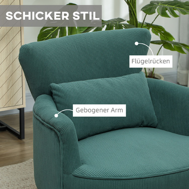 Сучасне крісло з підлокітниками, акцентне м'яке крісло з підтримкою попереку, ніжки з каучукового дерева, темно-зелений