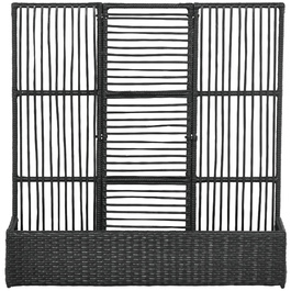 Піднята клумба Outsunny Poly Rattan з решіткою, ящик для квітів, ящик для рослин, клумба, для саду, балкона, чорний, 103 x 103 x 29 см