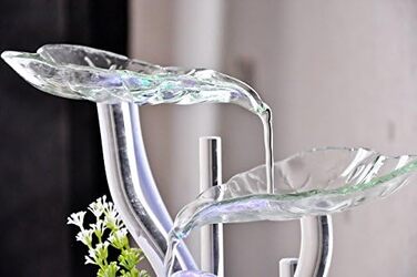 Внутрішній фонтан з кераміки та скла, декор для медитації, чаша Zen, подарунок, 20x23x23 см, Salt Range Pakistan Zen'light (Flower)