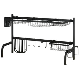 Регульована стійка для полиць, довжина 51-93 см, багато елементів, гнучке компонування, 93 x 30 x 52 см, чорний