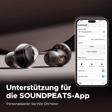 Навушники SoundPEATS Engine4 Bluetooth 5.3, Hi-Res Audio, LDAC, 43 години, Керування додатками, Антрацит