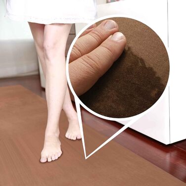 Килимок для кухні килим для кухні килим для передпокою килим для кухні килим для передпокою велюровий нековзний, оксамитовий, що миється (200 х 55 см, коричневий)