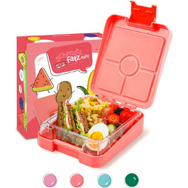 Легка дитяча коробка для закусок, коробка для сніданку, дитяча коробка для сніданку з відділеннями, коробка для Бенто, дитяча коробка для сніданку, дитяча коробка для сніданку, дитяча коробка для Бенто, коробка для сніданку з відділеннями (Корал)