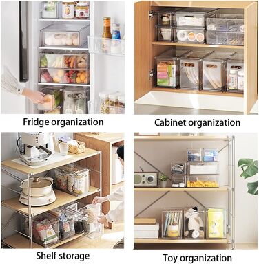 Кюхонні контейнери для зберігання MineSign, 4 шт., висувні, прозорі, пластикові, 2L + 1XL