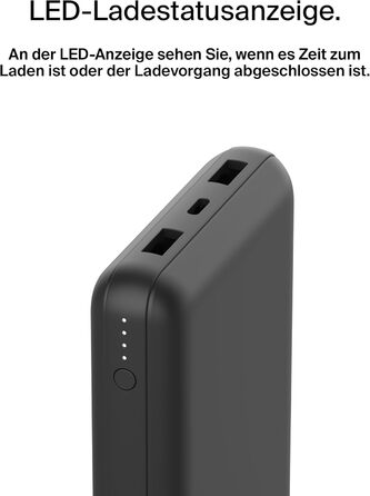 Повербанк Belkin 20K 20 000 мАг, USB-C/USB-A, 2 шт., Чорний для iPhone, Galaxy, Pixel, iPad