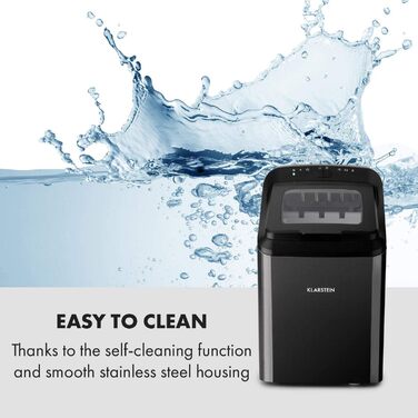 Машина для приготування льоду Klarstein Eiswürfelmaschine, 2.9 л, чорна, самоочищення