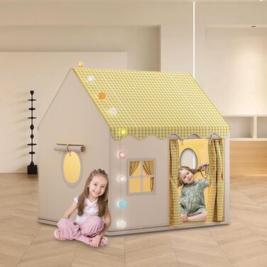 Дитячий намет-халапа для гри вдома | Халапа-замок для дітей, великий намет для ігор у приміщенні, міцний намет для дітей, жовтий колір