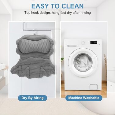 Підголовник для ванни SetSail: комфортна підтримка шиї та спини, сірий