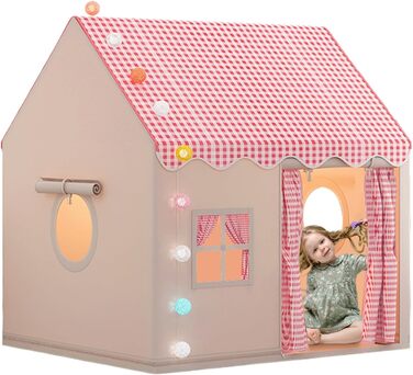 Дитячий намет-халапа для гри в приміщенні | Халапа-замок для дітей, великий намет для ігор вдома, міцна конструкція, червоний колір