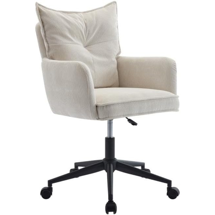 Офісний стіл Pascal Morabito BATARU - крісло з велюру, кремово-чорне, регульована висота