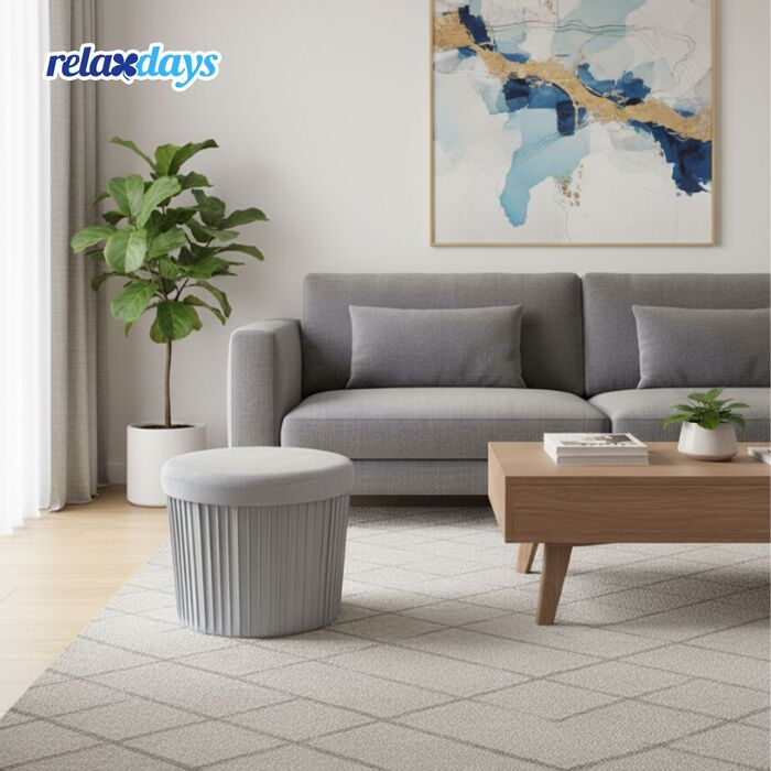 Relaxdays Пуф із оксамиту з об'ємом 30 літрів для зберігання