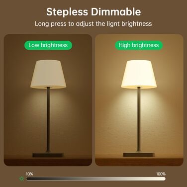 LED лампа настільна акумуляторна бездротова, диммувана, з тач-панеллю, 4000mAh, з функцією павербанку, вологостійка IP44, для дому та вулиці (сіра)