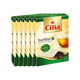 Фільтр для чаю CILIA 100 шт. Розмір М підходить для використання з тримачем і без нього (6 упаковок )