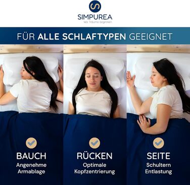 Ортопедична подушка для сну – ергономічна подушка для підтримки шиї з віскоеластичної піни з пам'яті та дихаючого бамбукового чохла – для тих, хто спить на спині, боці та животі (біла, Night Owl)