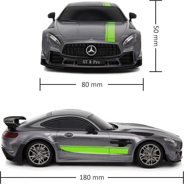 Модель автомобіля Mercedes-AMG GT Pro (1:24) CMJ – радіокерування, офіційна ліцензія, робочі фари, сірий колір