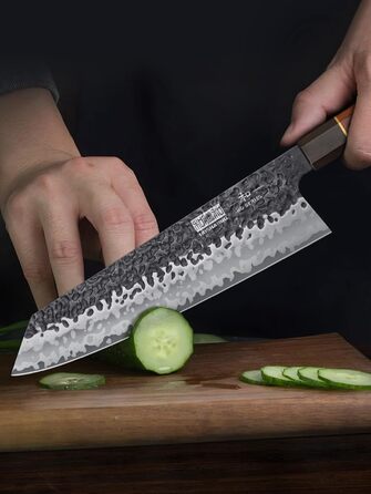 Японський ніж Santoku HOSHANHO 18 см з високоякісної сталі, кухонний ніж для професіоналів та дому, зручна ручка, подарункова коробка
