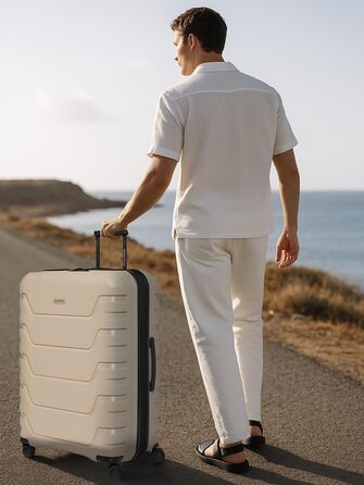 Набір валіз Smartbox Hartschalen Edition 01: 3 валізи, розширювані, з TSA-замком, з поліпропілену (Бежевий)