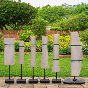 Захисний чохол для садово-паркового парасоля Sekey з вентиляційними отворами, 100% поліестер, водонепроникний, 190 x 30/50 см, хакі